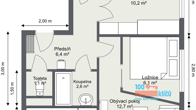 Bohumínská 64 - 1. Floor - 2D Floor Plan