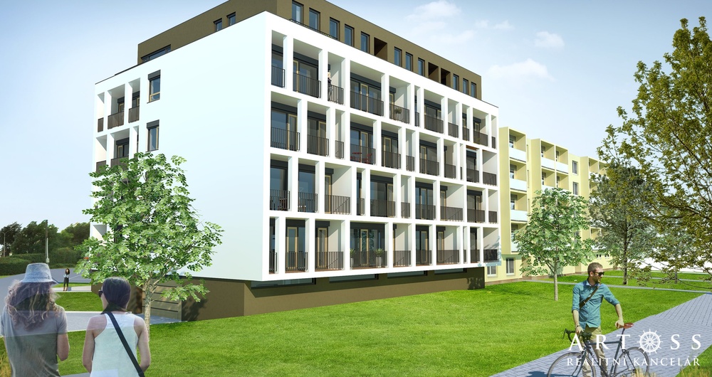 Prodej byty 2+kk,UP 45,37 m2, terasa 8,95 m² - Boskovice, ul. Mánesova CP 54,3 m2