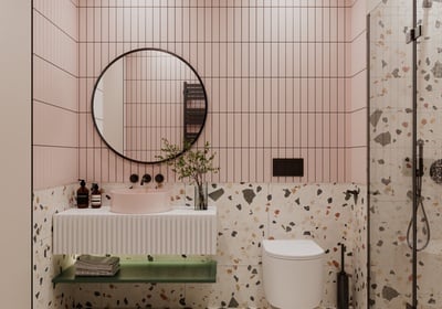 3_Prodej rodinného domu projekt Lario_koupelna růžová