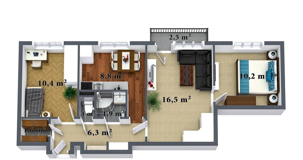 Byt 3+1 s balkonem (63 m²), Planá, ul. Fučíkova
