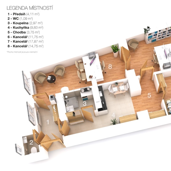 Pronájem nebytového prostoru 3+1, 64m² - Praha - Vinohrady