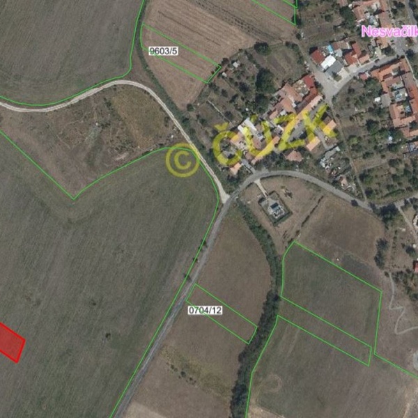 Prodej zemědělských pozemků 25 608 m², k.ú. Nesvačilka, Újezd u Brna, okres Brno-venkov