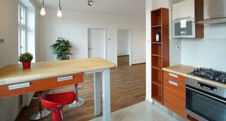 Moderní byt v cihlovém domě, 2+kk/L, 66 m2, P3-Žižkov