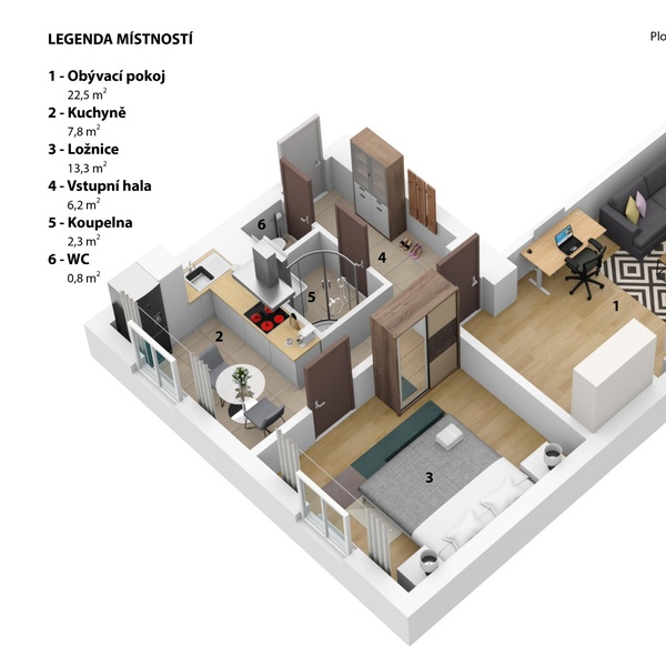 Prodej bytu 2+1, 55 m²
