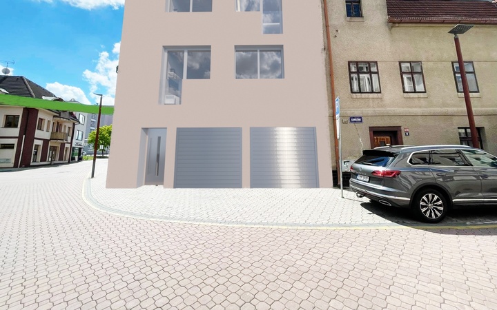 Prodej stavebního pozemku 115m2 s projektem a stavebním povolením na bytový dům v centru Kladna
