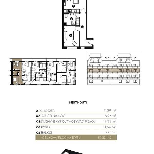 Prodej bytu 2+kk, 58 m²
