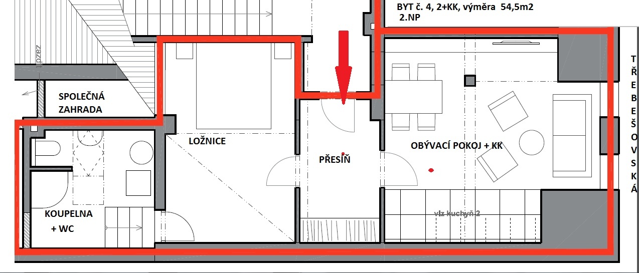 Pronájem byt 2+kk s parkovacím stáním, 54 m², Praha - Horní Počernice