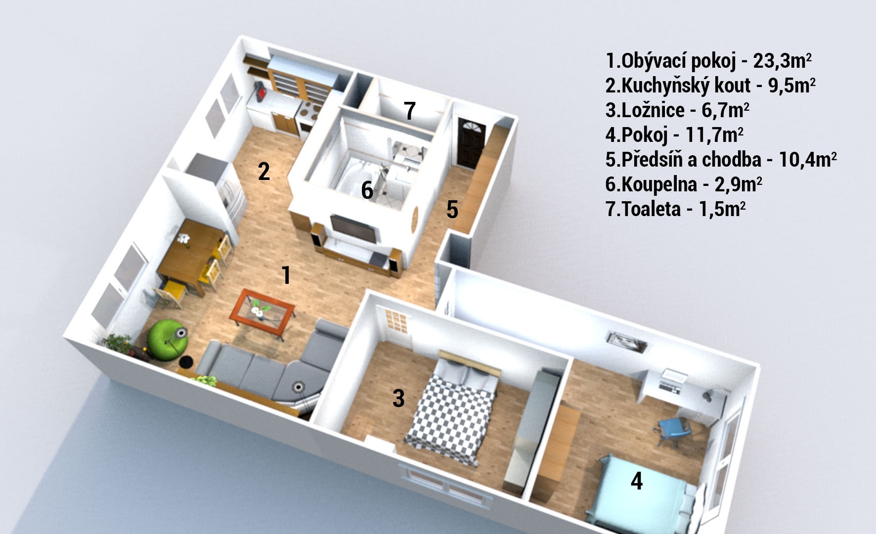 Prodej bytu 3+kk, 66m² - Sázava