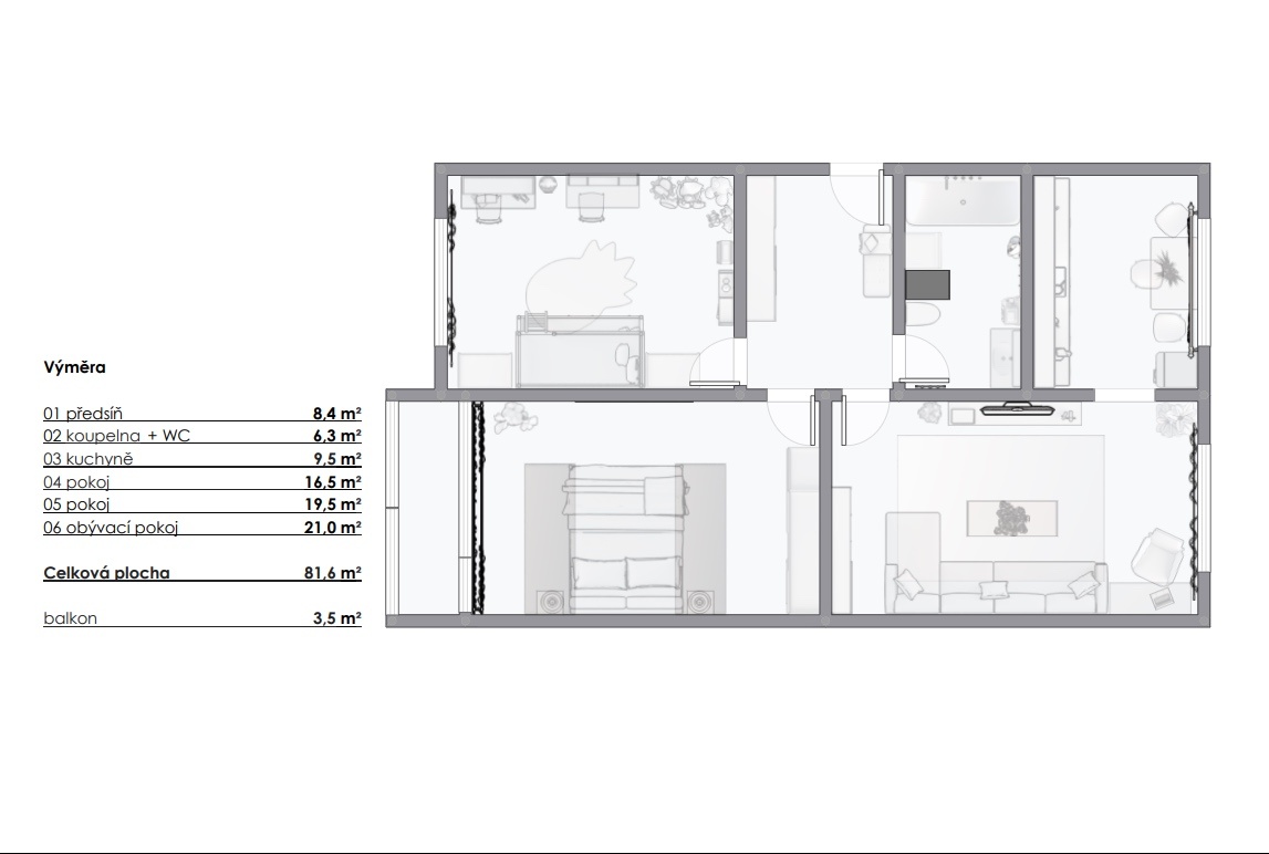 Prodej bytu 3+1 s lodžií a sklepem, 80 m² - Postoloprty