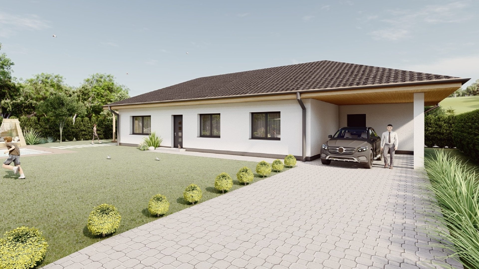 Novostavba rodinného domu 4+1, s krytým stáním a terasou v Milíkově