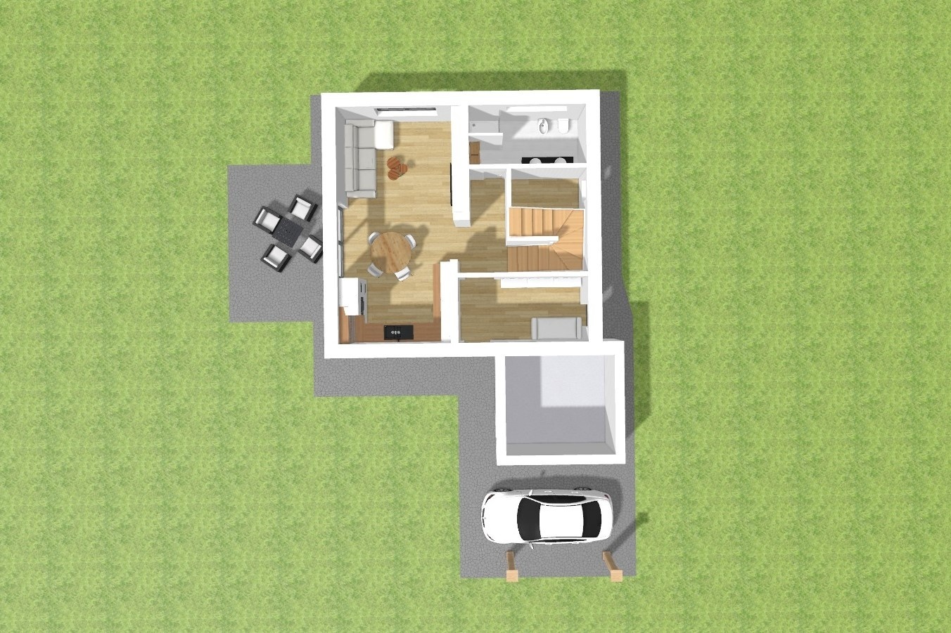 Novostavba rodinného domu, 4+1 s balkonem, terasou a stáním pro auto, Milíkov
