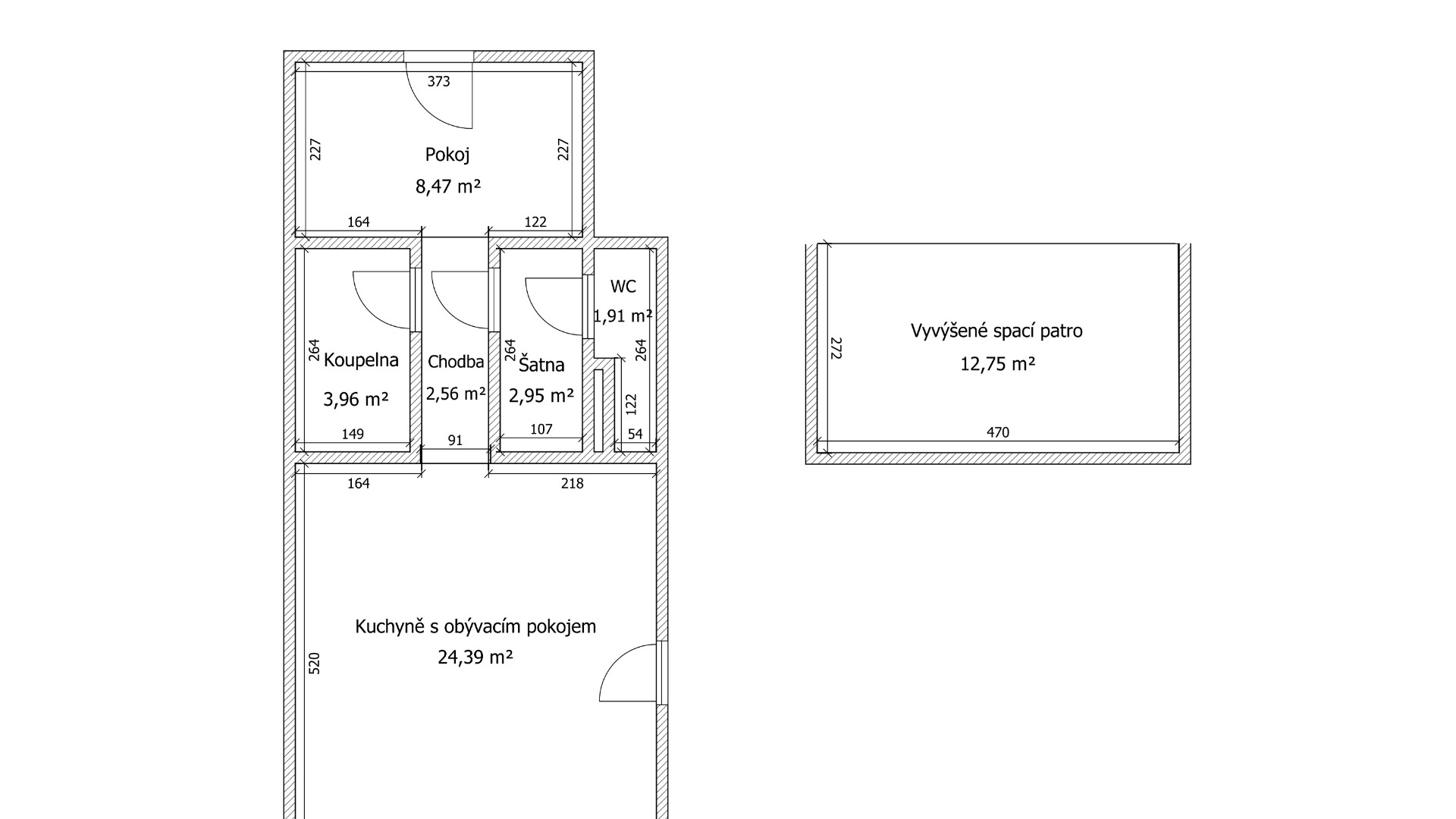 Prodej zrekonstruovaného atypického bytu 2+kk s parkovacím stáním a betonovou terasou