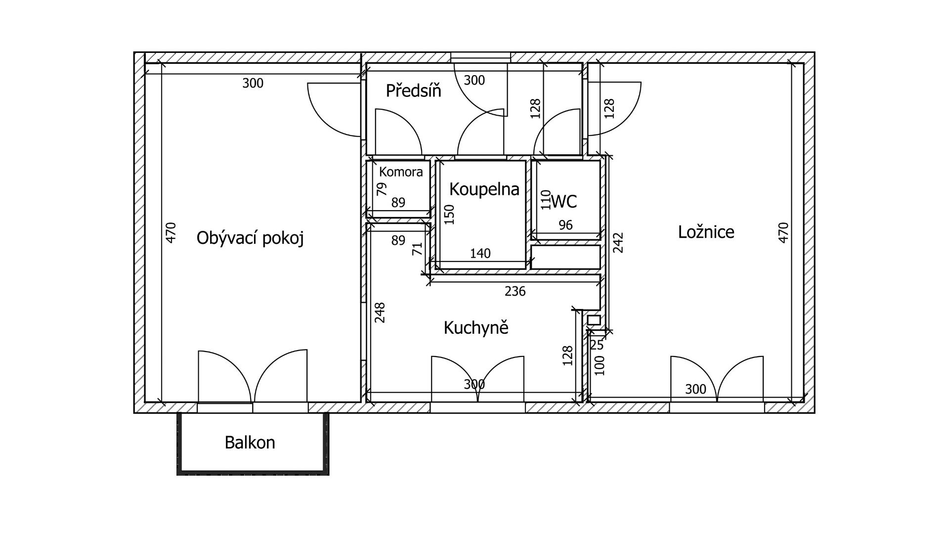 Pronájem bytu 2+1 s balkonem 42 m²,  Milovice - Mladá