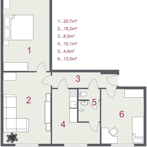 235 - 1. Floor - 2D Floor Plan