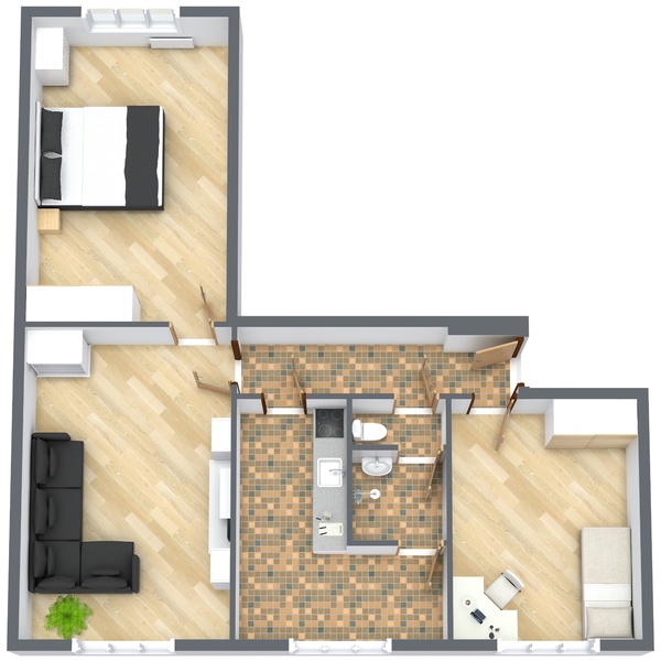 235 - 1. Floor - 3D Floor Plan