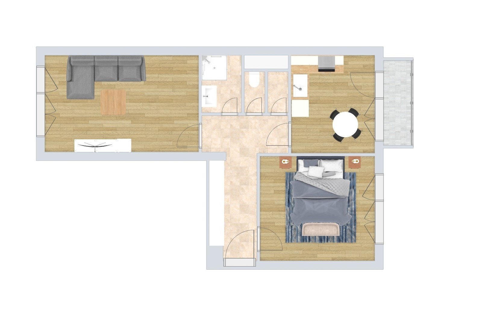Družstevní byt 2+1 s velkým balkonem a sklepní kójí v Třinci - Lyžbicích