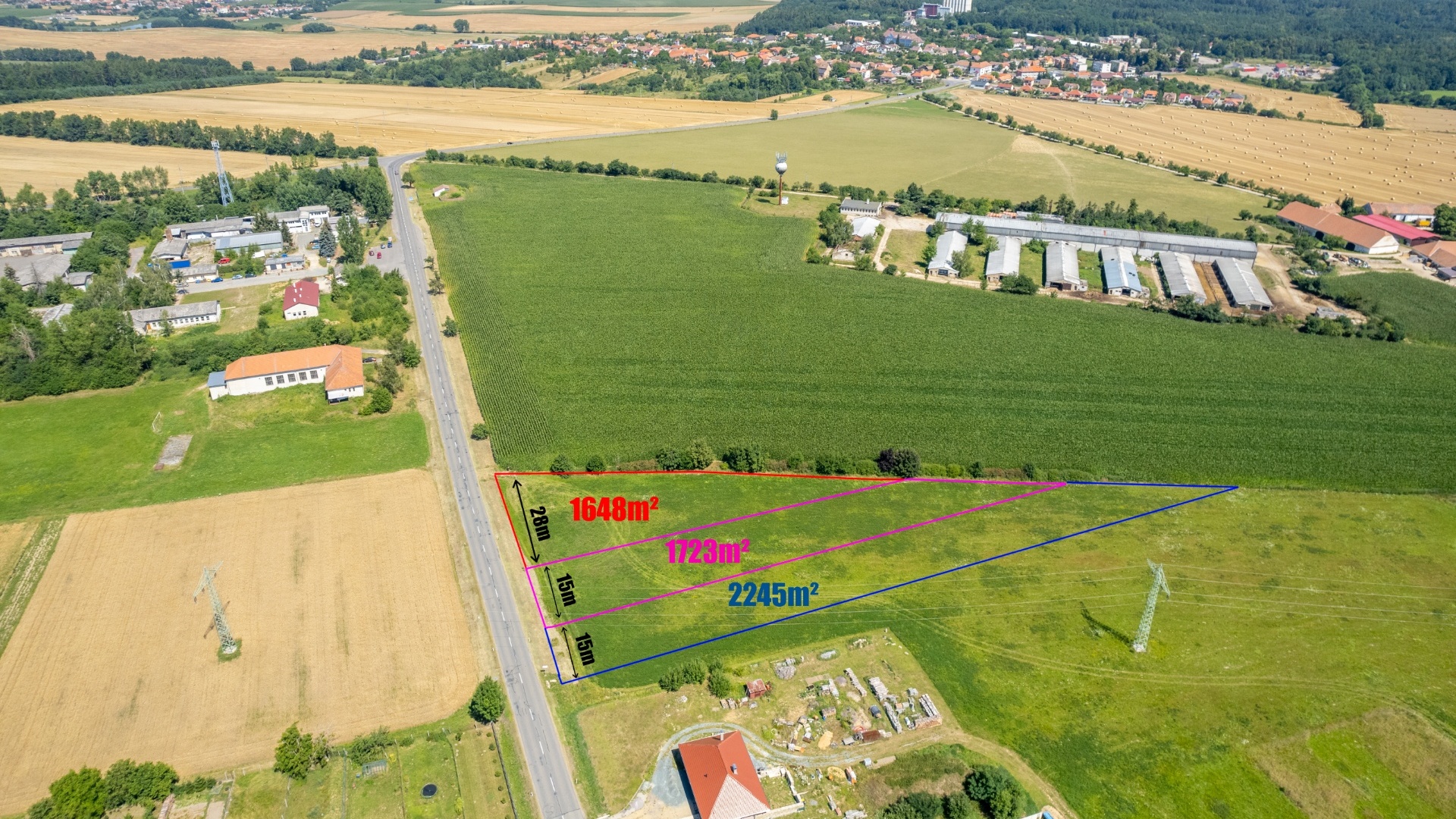 Prodej stavebního pozemku 2245 m²  v obci Šumná