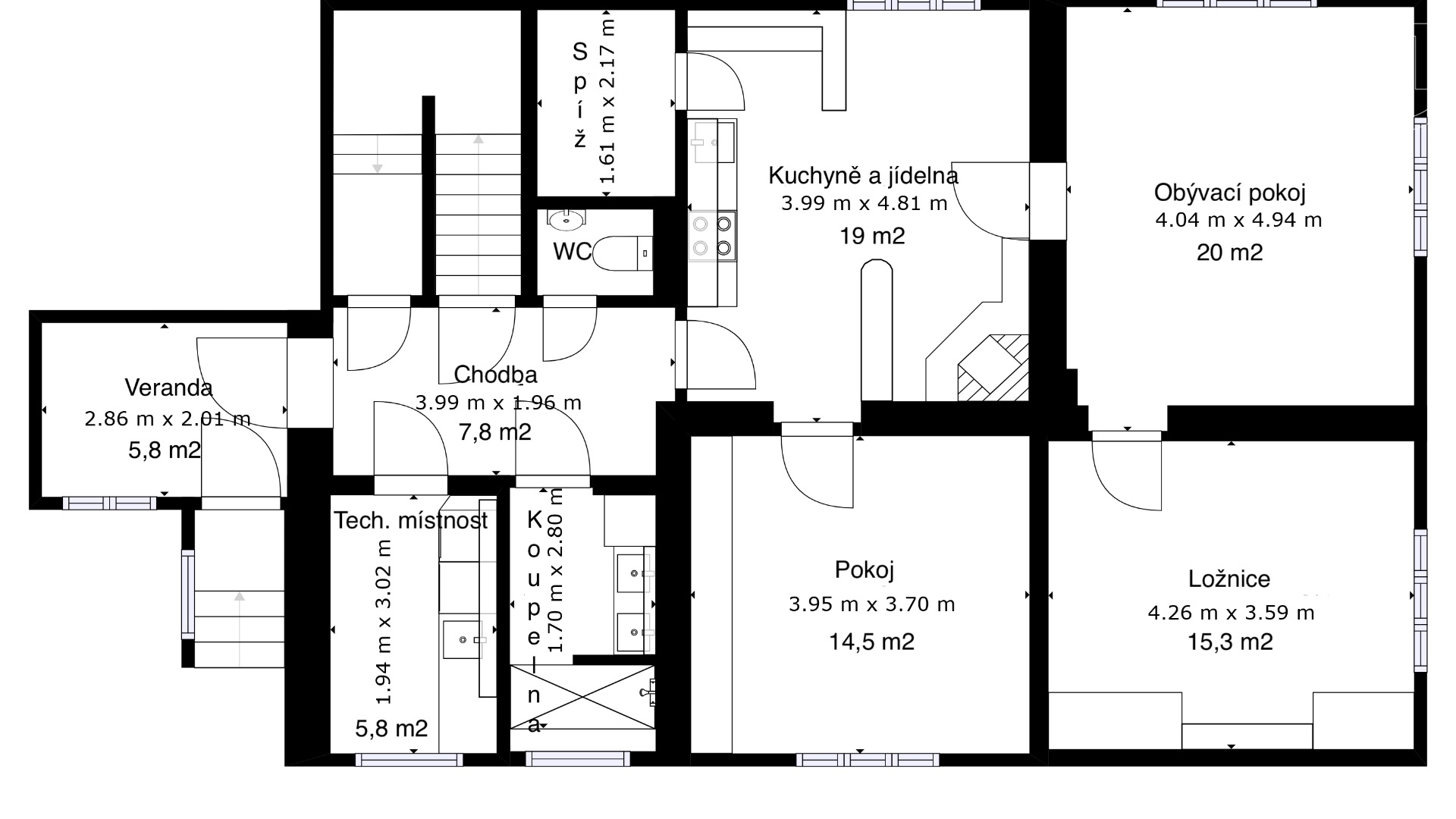 Prodej rodinného domu/chalupy s  116 m² obytné plochy - Červená Voda