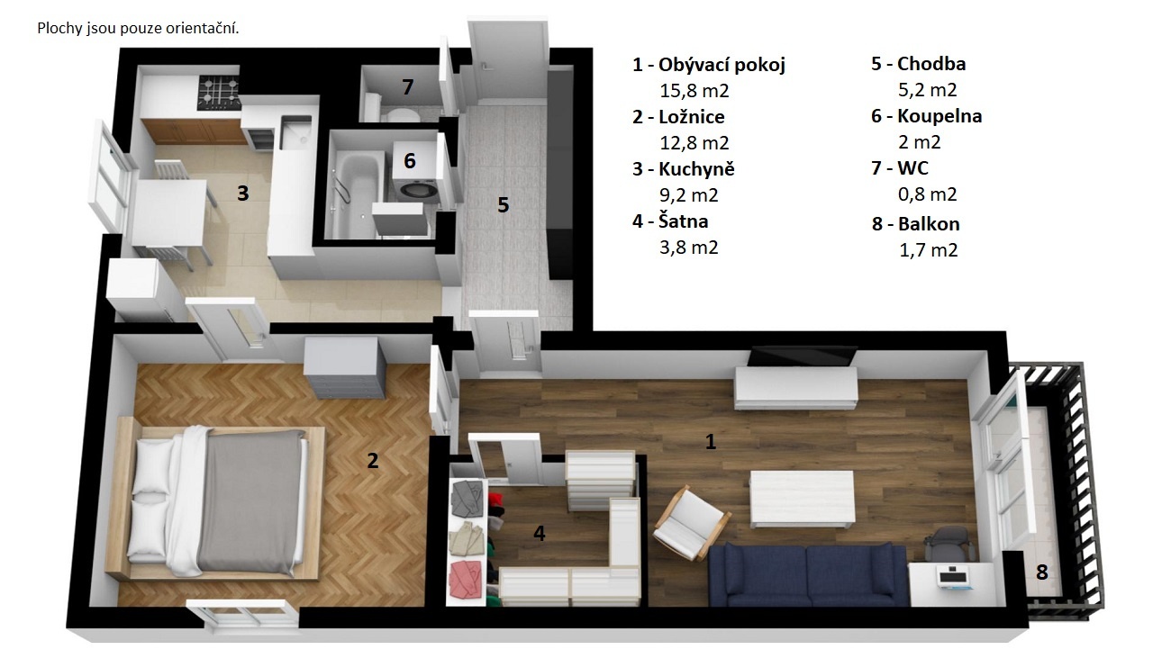 Prodej bytu 2+1, 52 m² - Bukovany