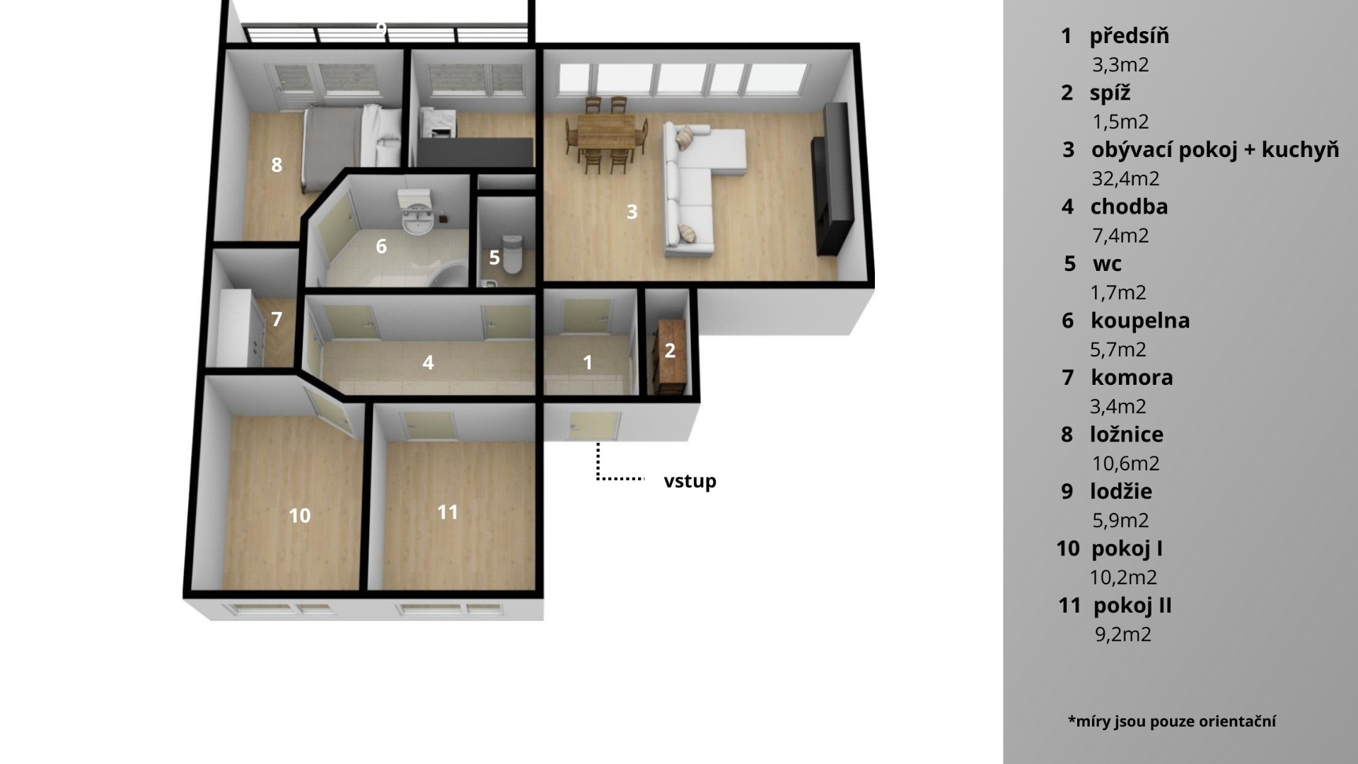 Prodej bytu 4+1 v OV, 83 m²