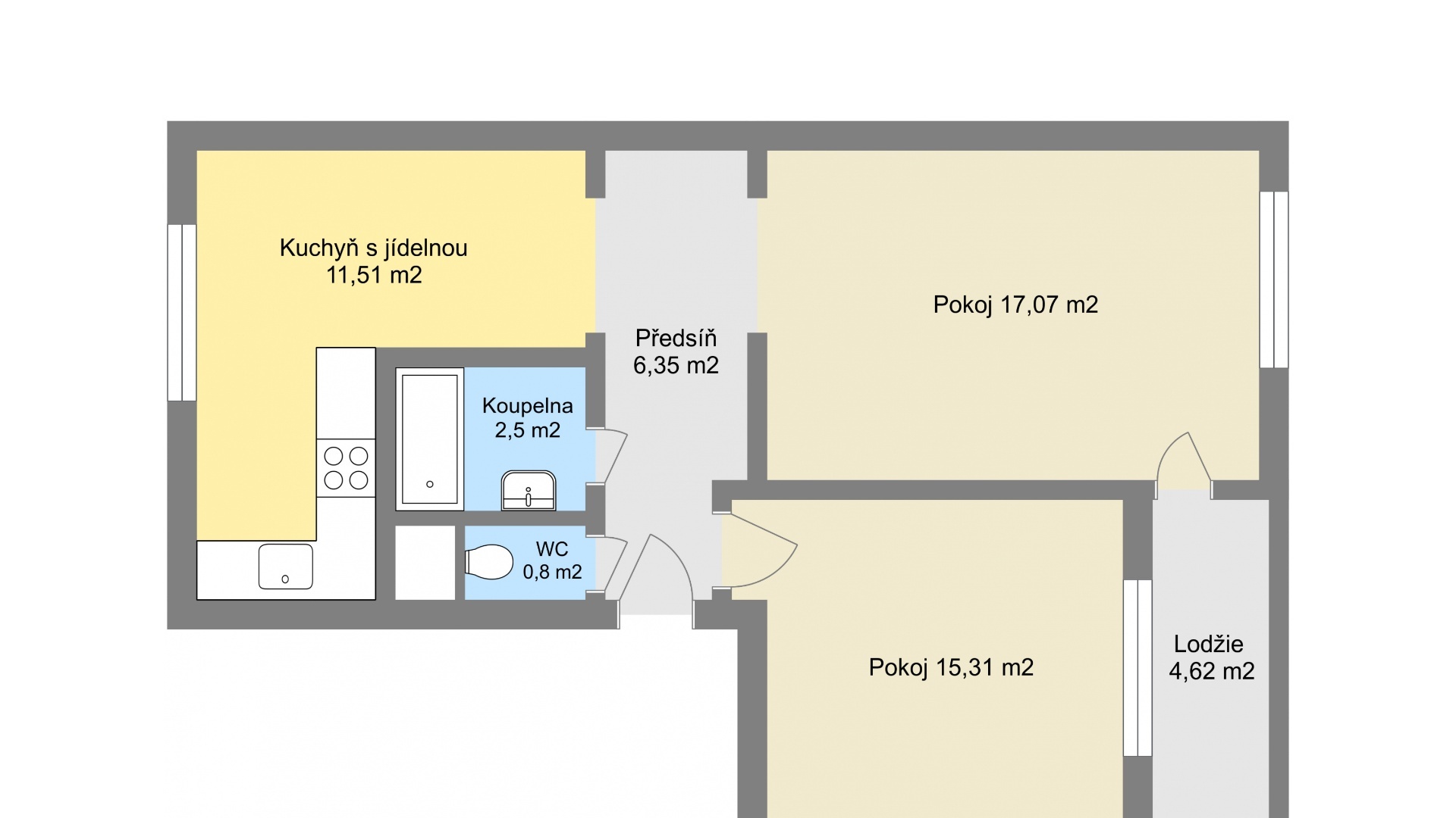 Pronájem bytu 2+1 s balkónem a sklepem,  62m², Praha - Horní Počernice, ulice Lipí