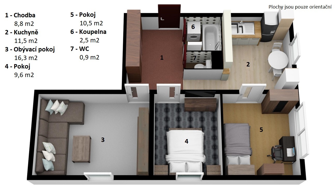 Prodej bytu 3+1, 61m² - Nové Sedlo - Loučky