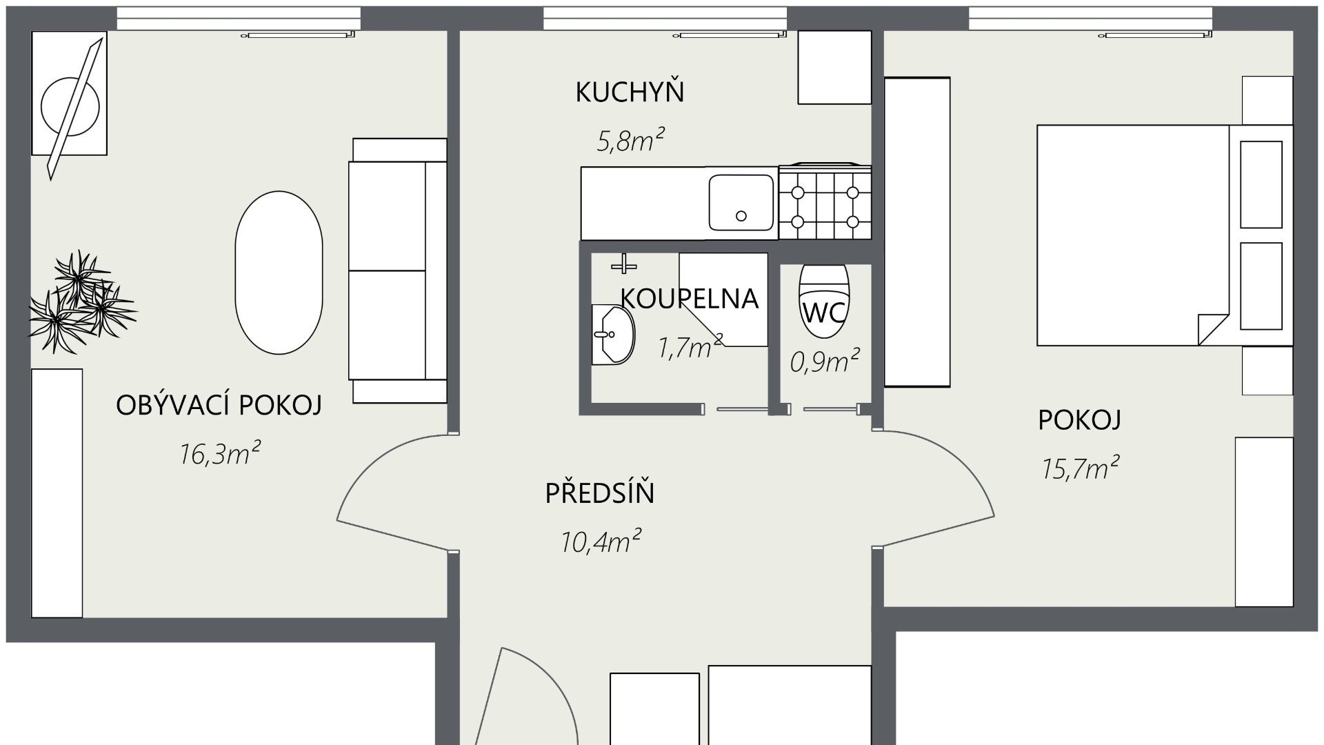Prodej bytu v osobním vlastnictví 2+1, 53 m² - Křivoklát, okres Rakovník