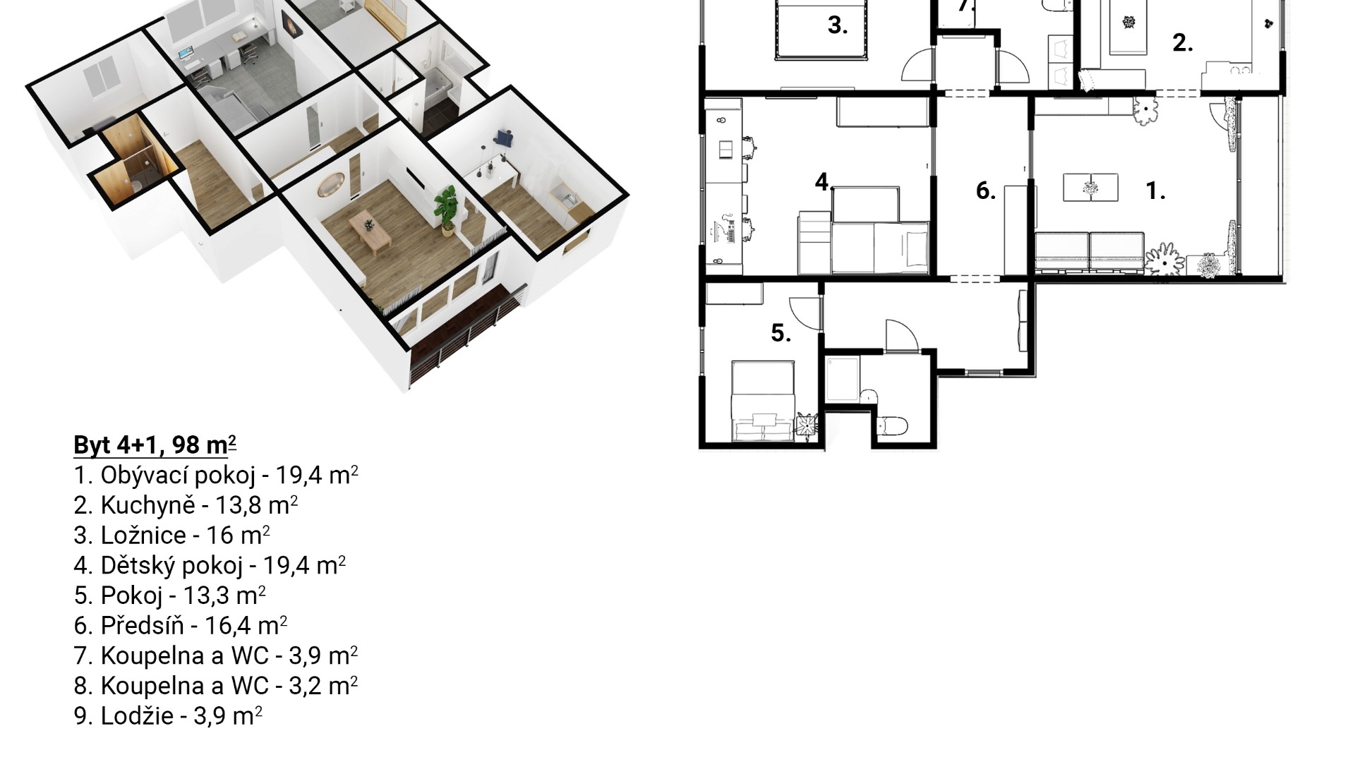 Prodej bytu 4+1 s lodžií a sklepem, 98 m², Česká Lípa