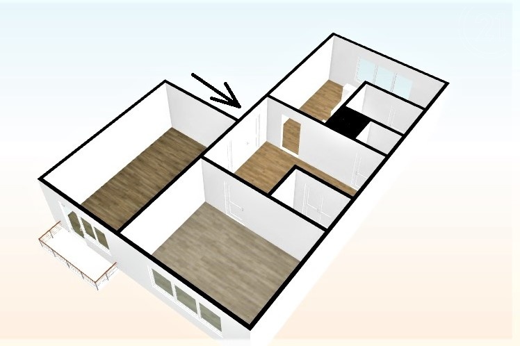 Pronájem bytu 2+1 s balkónem o 49 m² v Táboře - Pražské sídliště, ul. Buzulucká
