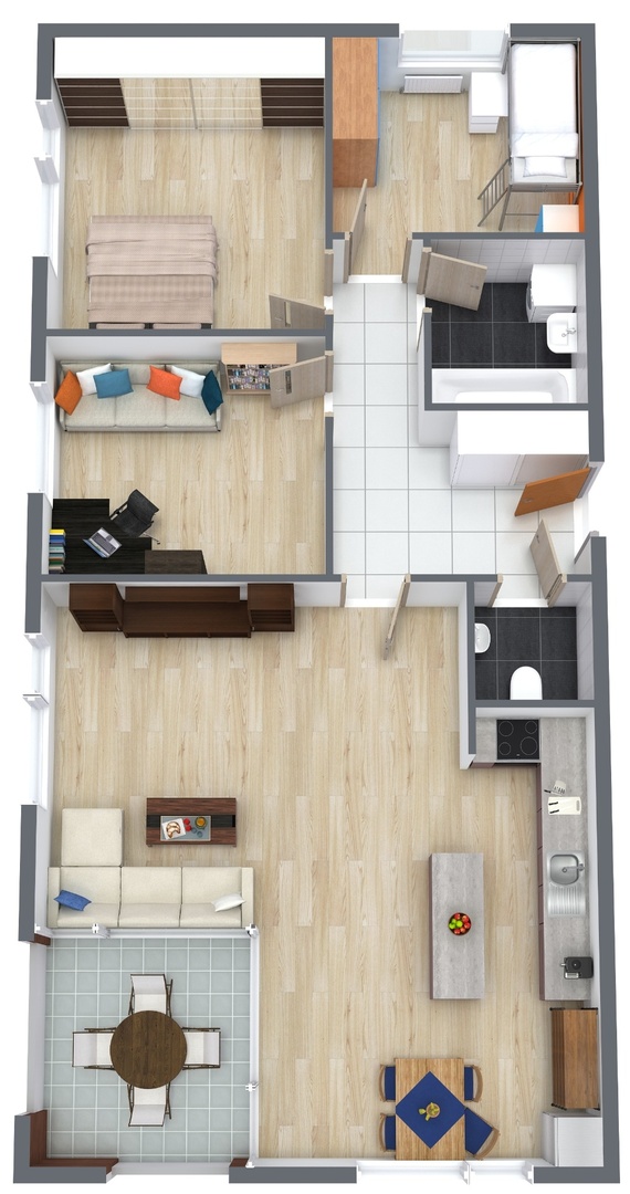 452 - 1. Floor - 3D Floor Plan
