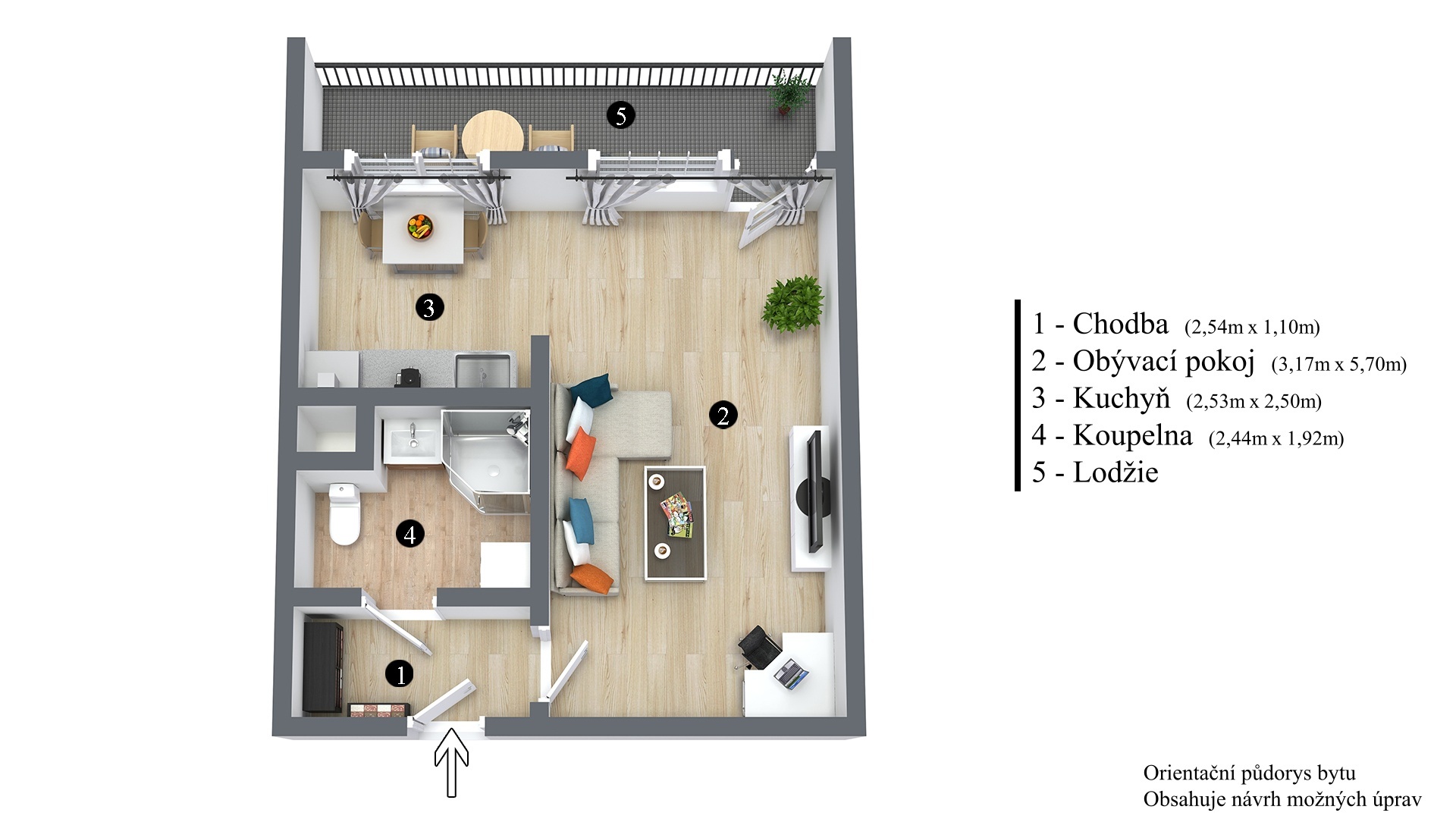 Prodej bytu 1+1 v OV,  34 m² v Mostě