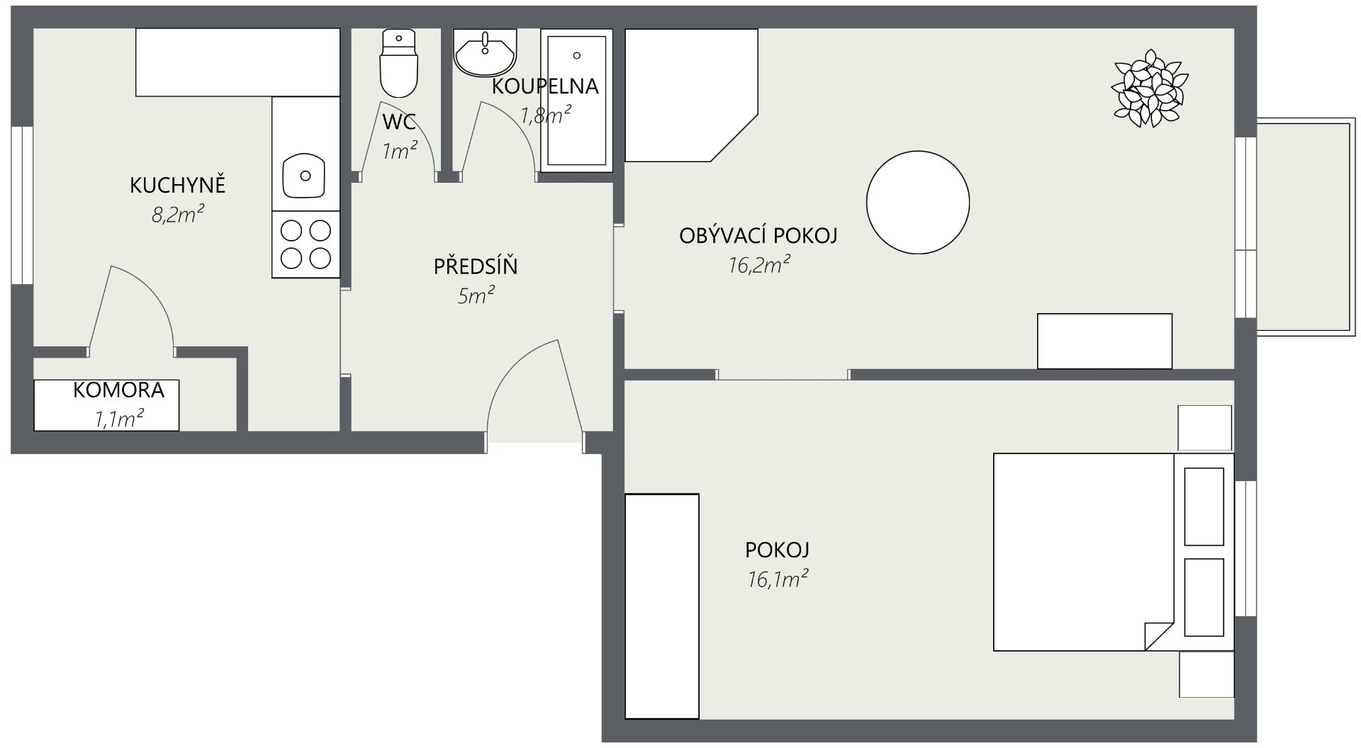 Prodej bytu s balkónem a sklepem 2+1, 63 m² - Příbram, Třída Osvobození