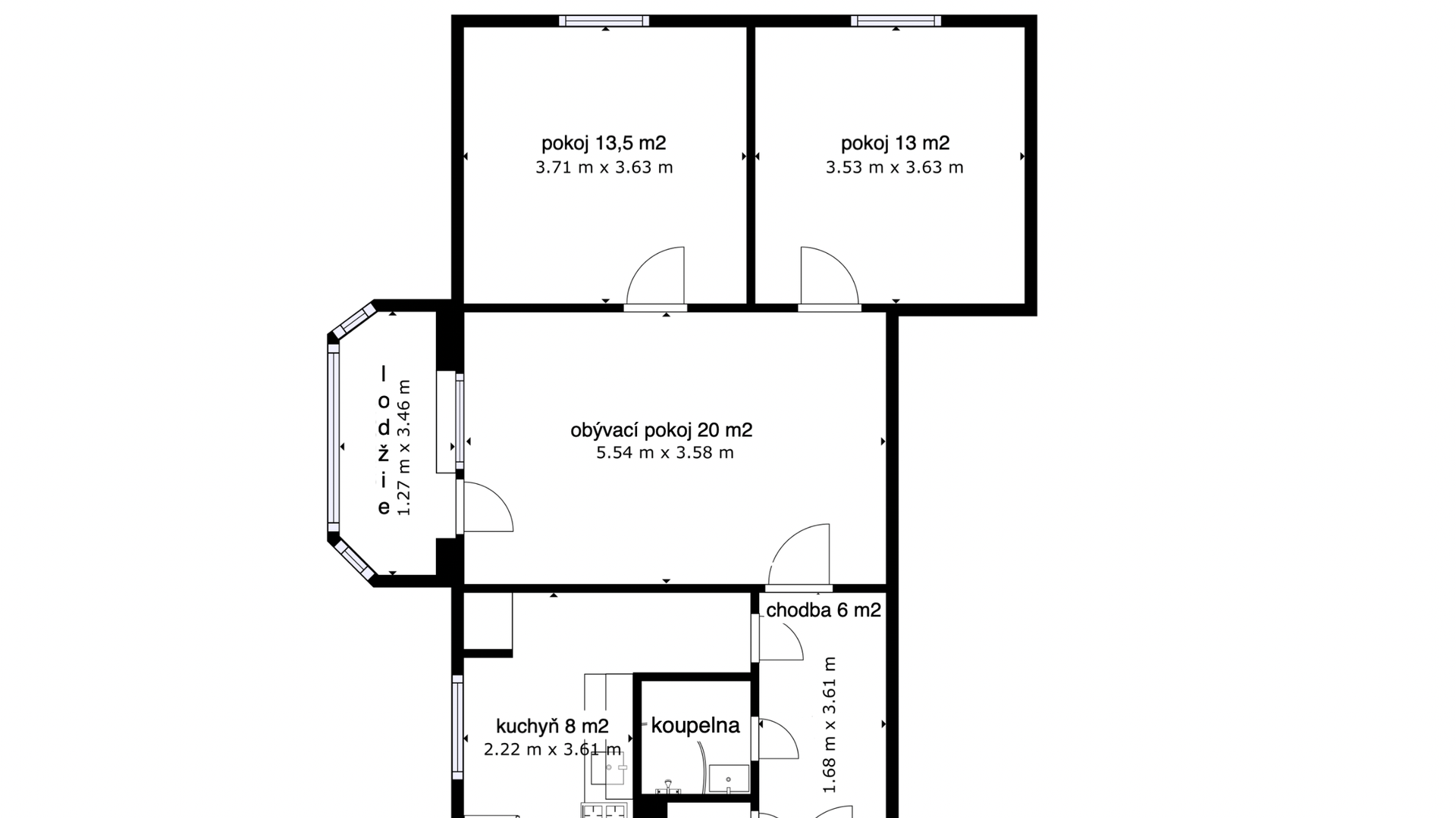 Prodej, Byty 3+1, 73 m² - Uničov - družstevní vlastnictví