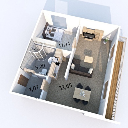 Prodej bytu 2kk o výměře 56m2 v bytovém domě na ulici Lesnická v Plumlově