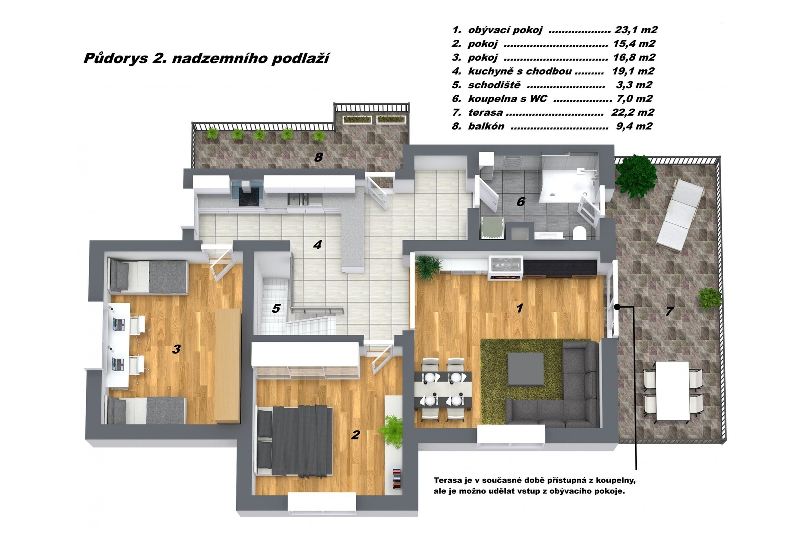 Floorplan letterhead - Chlumec - Miimov  2NP - 3D Floor Plan