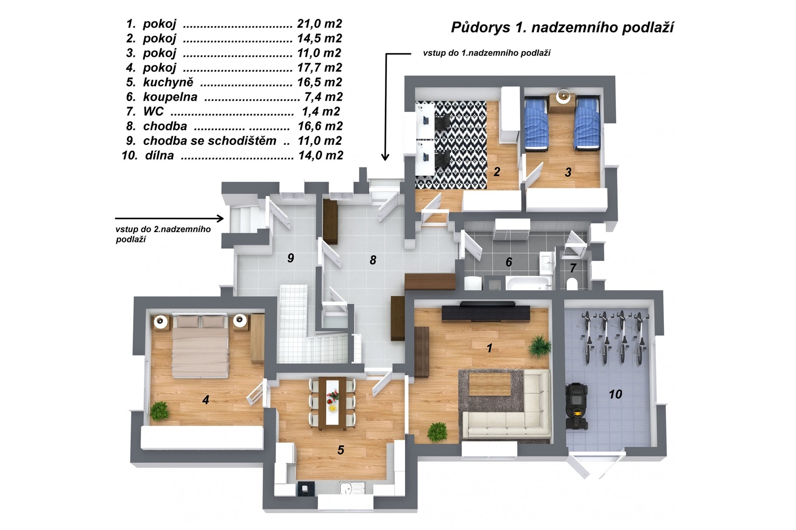 Floorplan letterhead - Chlumec - Mimov 1NP - 3D Floor Plan