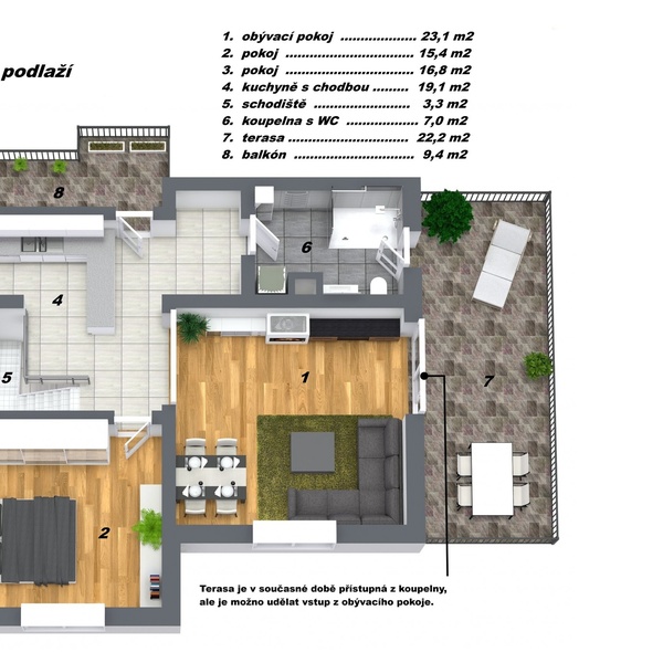Floorplan letterhead - Chlumec - Miimov  2NP - 3D Floor Plan