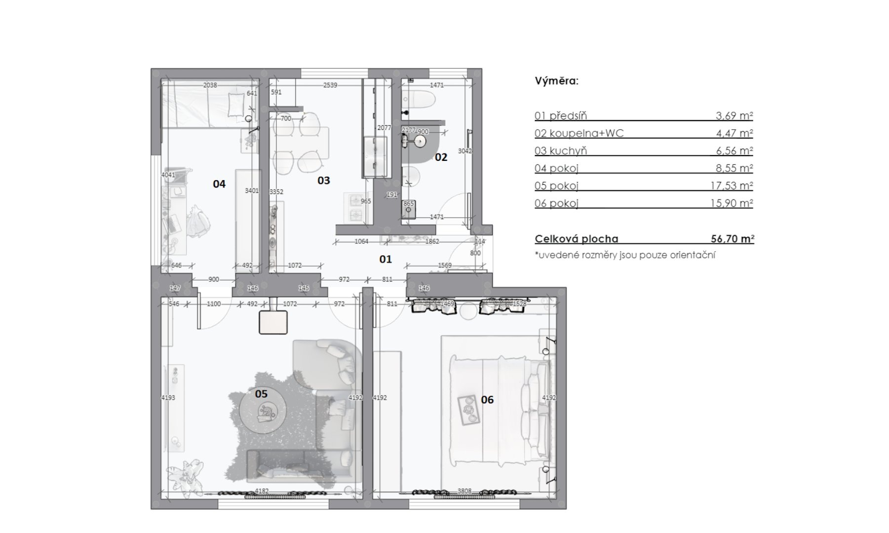 Prodej designového vybaveného bytu 3+1 se dvěma sklepy, 57 m², Snědovice, okres Litoměřice