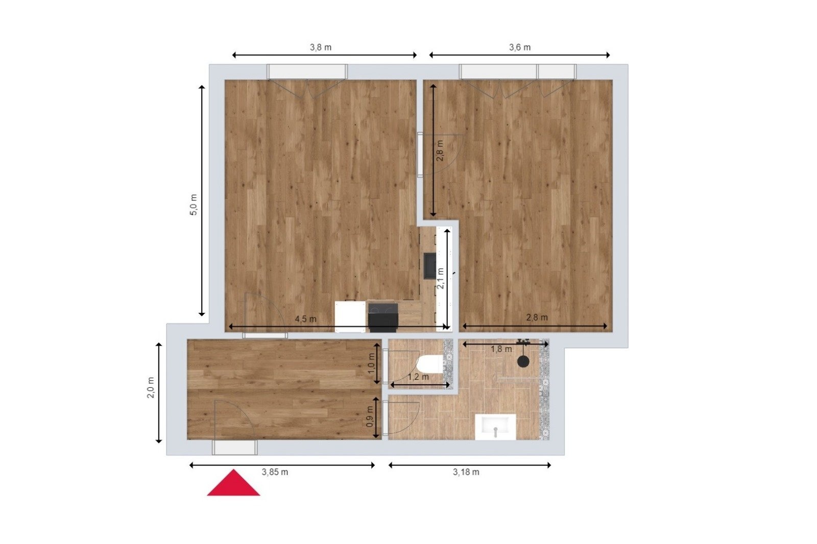 Pronájem bytu 2+kk, 49 m² - Korunní, Ostrava - Mariánské Hory