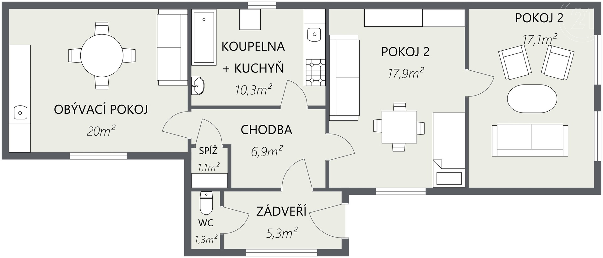 domažlice - 2D Floor Plan