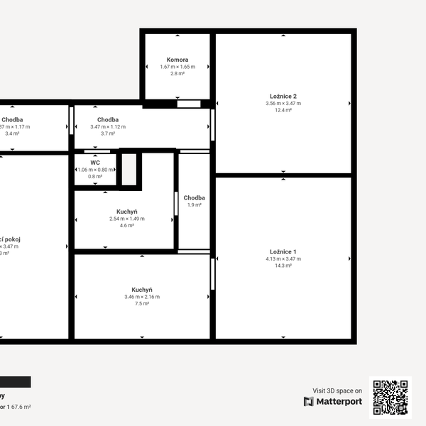 Pronájem byty 3+1, 73 m² - Valašské Meziříčí