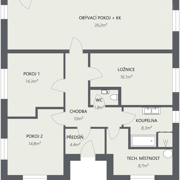 SMĚDČICE - 2D Floor Plan