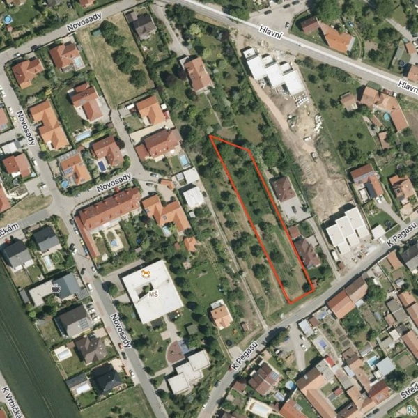 Stavební pozemek 2036 m2 Moravany u Brna