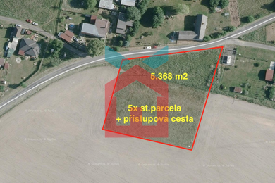 Prodej, Pozemky pro bydlení se stavebním povolením, 5x st. pozemek, celkem 5.368m² - Dolní Krupá, Ev.č.: 00224