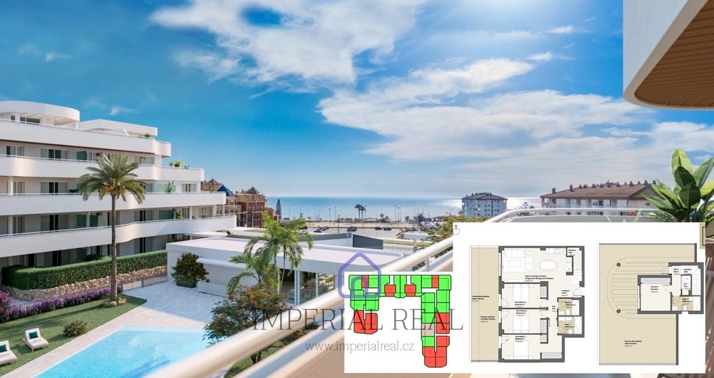 Luxusní penthouse 3+kk se střešní terasou 250 m² a výhledem na moře – Torrox Costa - Dokončení: 4. čtvrtletí 2027
