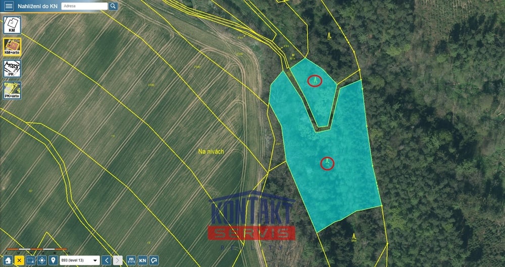 Malebné lesní pozemky v katastrálním území Bečice nad Lužnicí