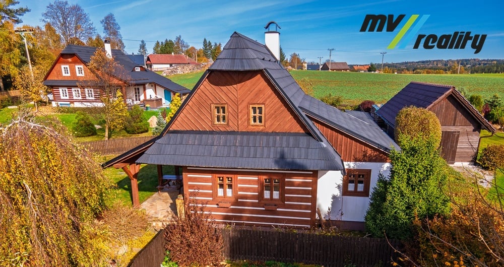Dřevíkov, prodej stylové chalupy 3+kk, na pozemku 724m2.