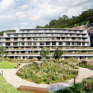 A 1.03 Prodej jednotky Rezidence Diorit 1+kk s terasou a zelenou střechou o CP 30 m2, ul. Bystrcká, Brno - Komín