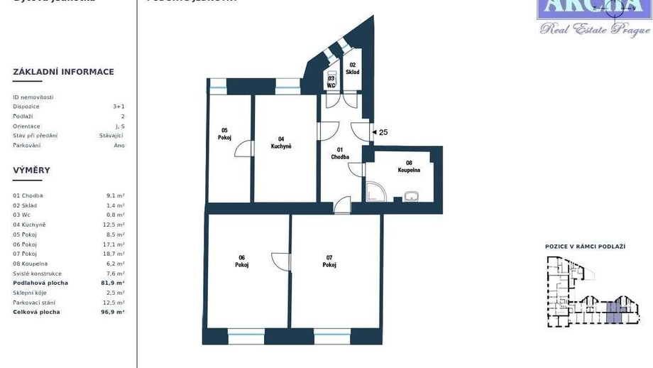 Prodej byty 3+1, 96 m² - Praha - Hostivař