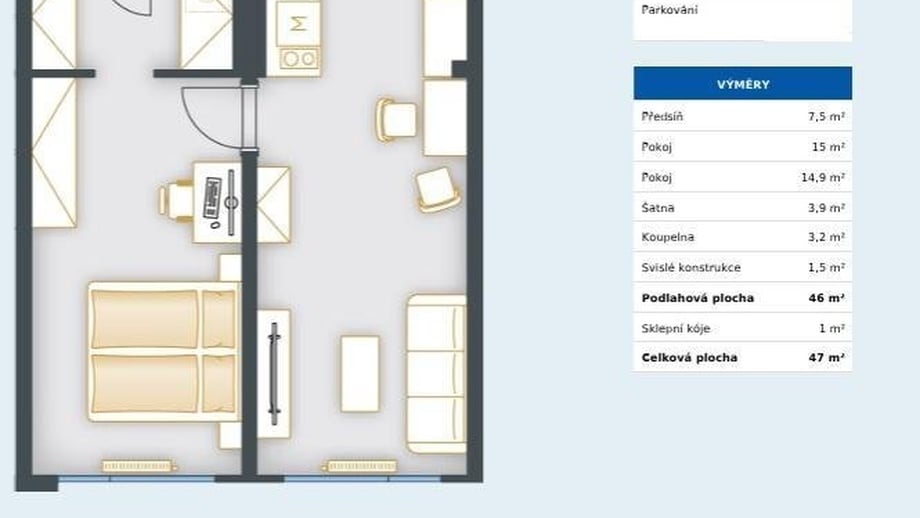 Prodej byty 2+kk, 47 m² - Praha - Háje